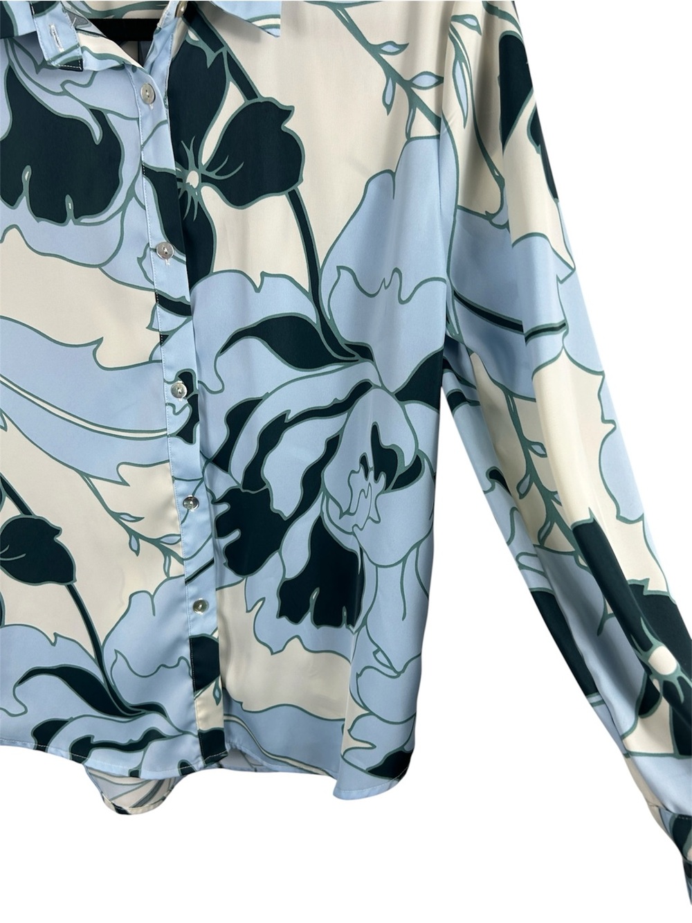Joie Abstract Floral Button-Up Blouse Size M - Picture 5 of 7